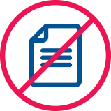 Piece of paper with overlaid cancellation icon 